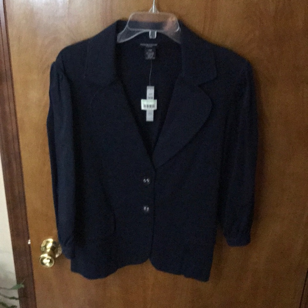 Navy blazer button up
